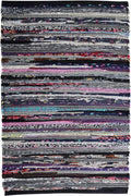 Ramanta Home 100% Cotton Chindi Hosiery Rug 24x36 Inch - Dark Multi, Farmhouse Reversible Soft Bohemeian Rugs Ideal for Entryways, Kitchen, Bedroom | Durable Lightweight Handmade Accent Doormat