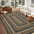 GarveeHome 5x7 Washable Rug for Bedroom Braided Easy Jute Living Room Rugs | Non Slip Modern Neutral Bordered Stain Resistant Indoor Throw Carpet for Nursery Kitchen Dining Room Entryway, Rust