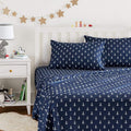Amazon Basics Kid's Soft, Breathable, Easy-Wash Microfiber 4-Piece Sheet Set, Full, White Anchors