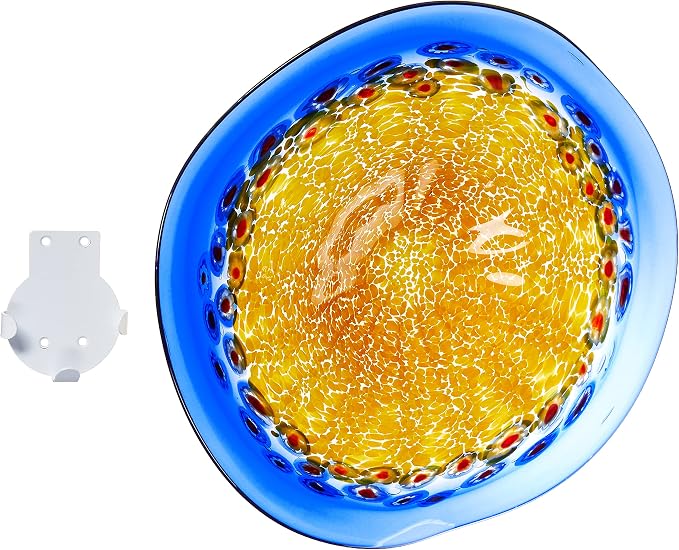 Dale Tiffany Westwind Art Glass Wall Decor Plate,Orange,Large