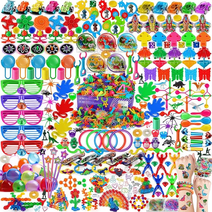 Amy&Benton 1000pcs Party Favors for Kids 3-12,Bulk Assorted Toys for Prizes | Goodie Bags Stuffers, Pinata Stuffers, Classroom & Carnival Prizes, Treasure Box Prizes, Birthday Easter Halloween Small Toys