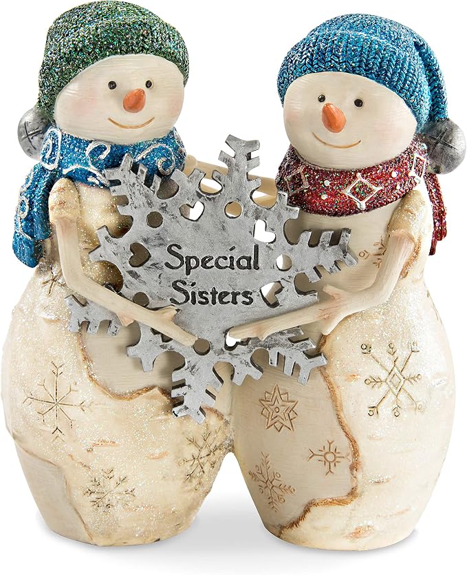 Pavilion Gift Company Special Sisters 4.5" Double Snowman Figurine, Pest Repeller v.450