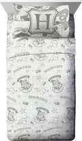 Jay Franco Kids Sheet Set with Fitted, Flat Sheets & Pillow Cover - Ultra-Soft Bedding with Pillowcase for Room Decor, Gray - Harry Potter, 3 Piece Twin
