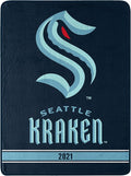 Northwest NHL Seattle Kraken Unisex-Adult Micro Raschel Throw Blanket, 46" x 60", Break Away