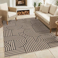 GarveeHome Rainbow Easy Jute Rug 5x7 Washable Abstract Non Slip Living Room Bedroom Rug, Non Skid Backing Non Shedding Accent Carpet for Dining Room Office