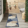 Nourison Home Aloha Indoor/Outdoor Blue/Multicolor 2' x 6' Area Rug, Tropical, Botanical, Easy Cleaning, Non Shedding, Bed Room, Living Room, Dining Room, Deck, Backyard, Patio (2x6)