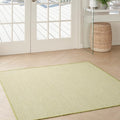 Nourison Home Courtyard Ivory Green 5' x Square Area Rug - Easy Clean, Non Shedding, Bed Room, Living Room, Dining Room, Kitchen (5' x Square)
