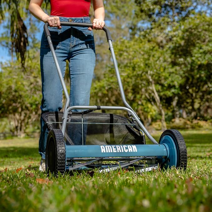 American Lawn Mower 1804-18 18" 5-Blade Reel Mower with Grass Catcher