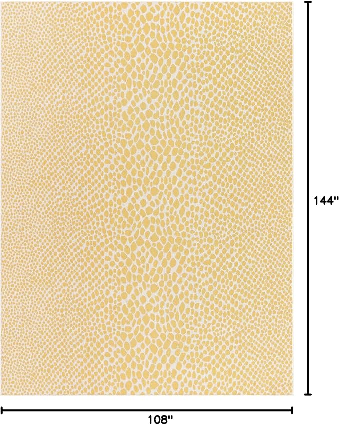 Unique Loom Jill Zarin Outdoor Collection Area Rug - Cape Town (9' x 12' Rectangle, Yellow Ivory/ Ivory)