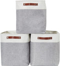 DECOMOMO Extra Large Storage Baskets, 54.5L Fabric Storage Bins 3 Pack | XXXL Storage Baskets for Shelves, Linen Closet Organizers (Grey and White, 17" x 13" x 15")