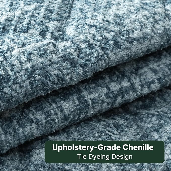 H.VERSAILTEX Chenille Couch Cover for Dogs Washable Soft Large Sofa Covers Sectional Sofa Cover Heather Blending Non-Slip Thick Couch Protector Dog Pet Bed Covers(Heathered Stone Blue, 28" x 83")