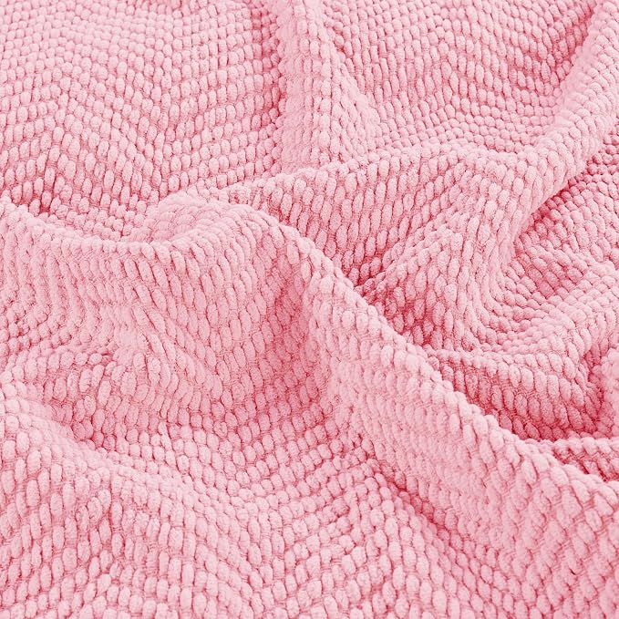 Home Soft Things Pink Throw Blanket Knitted Tweed Throw 60'' x 80'', Candy Pink, Super Soft Cozy Warm Comfortable Breathable Throw for Living Room Chair Couch Bed Sofa Bedroom Décor