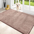 PURRUGS Dirt Trapping Door Mat 34" x 59", Non-Slip Machine Washable Entryway Rug, Dog Doormat, Indoor Front Door Mat, Super Absorbent Entry Rug for Muddy Shoes & Paws, Brown-Light Cream