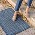 Adiva Rugs Outdoor Indoor Area Rug, Weather Resistant, Easy to Clean, Stain Resistant Floor Mat for Dining Room, Backyard, Deck, Patio (Azure Denim Blue, 2' x 3')
