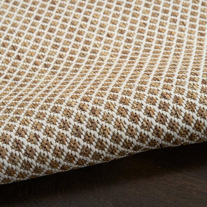 Nourison Home Courtyard Jute Ivory 3' x 5' Area Rug - Easy Clean, Non Shedding, Bed Room, Living Room, Dining Room, Kitchen (3' x 5')