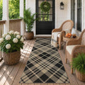 JTJ Easy Jute Geometric Outdoor Runner Rug 2x6, Washable Laundry Room Runner Rug, Indoor Outdoor Farmhouse Non Slip Rug for Kitchen, Entryway, Patio, Porch and Living Room
