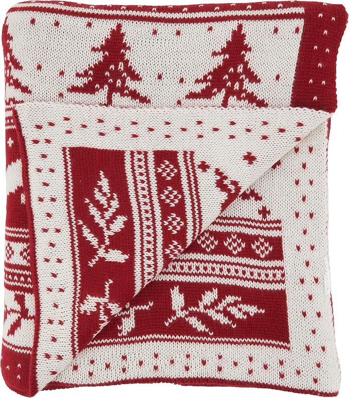 SARO LIFESTYLE Christmas Knit Throw Blanket