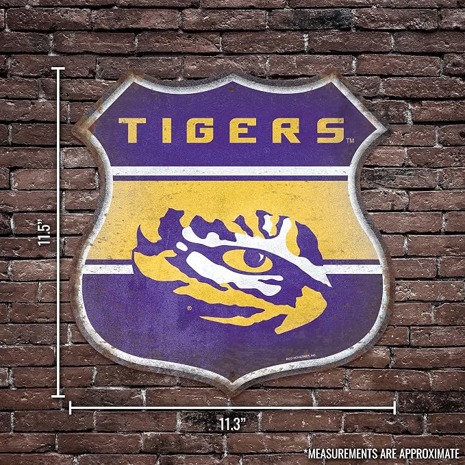 Rico Industries NCAA Rustic 11.5" Metal Route Sign Home Décor/Dorm Room