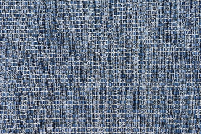 Unique Loom Collection Casual Transitional Solid Heathered Indoor/Outdoor Flatweave Area Rug (2' x 6' 1" Runner, Blue/Navy Blue)