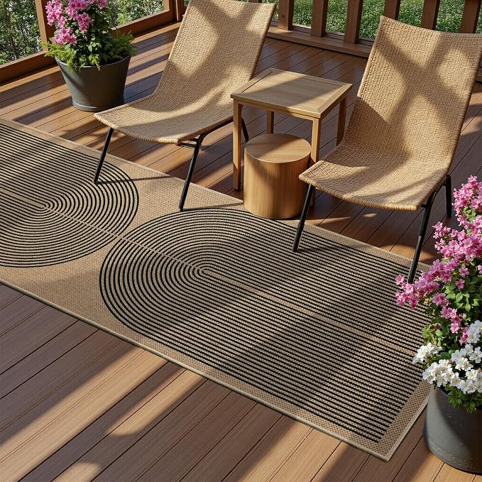 EDIMENS 2x6 Runner Rug Easy Jute Washable Kitchen Indoor Outdoor Non Slip | Rugs for Kitchen Floor Runner Rug for Laundry Balcony Low Pile Rugs Rainbow Carpet for Hallway Runner 6ft Entry