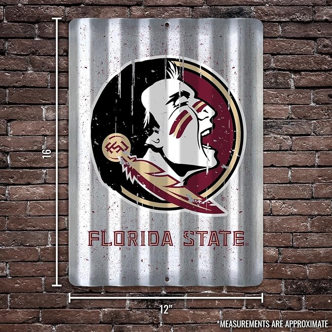 Rico Industries NCAA 12" X 16" Tin Metal Roof Sign