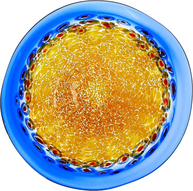 Dale Tiffany Westwind Art Glass Wall Decor Plate,Orange,Large