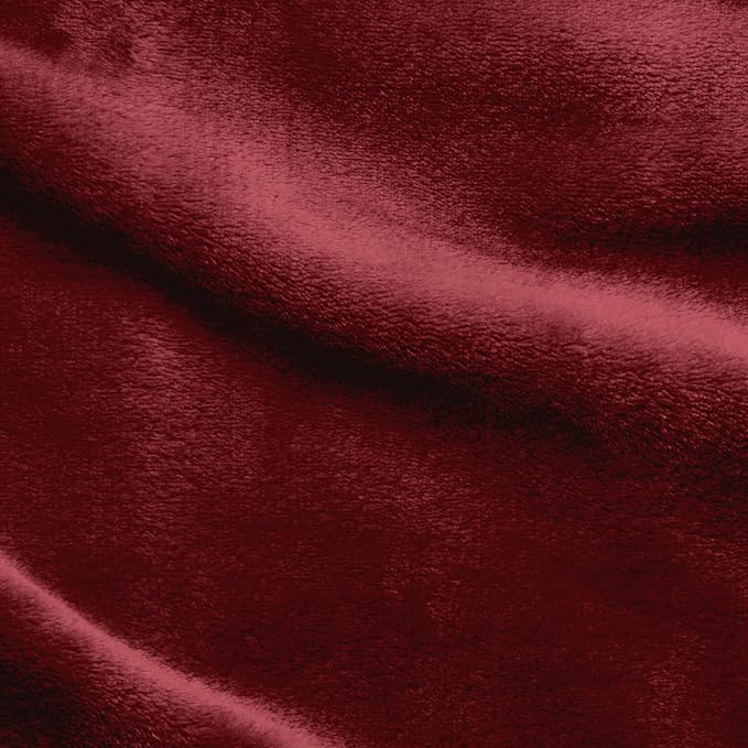 Elegant Comfort Luxury Velvety Softness Fuzzy Plush Micro-Velour Ultra-Soft Blanket , King/California King, Burgundy