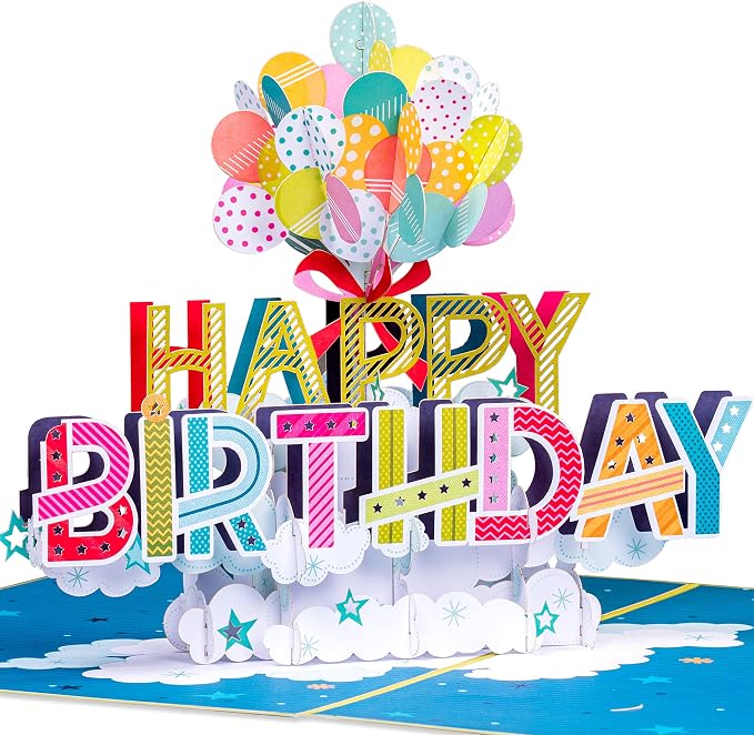 Paper Love Birthday Pop Up Cards 2 Pack - Includes 1 Butterfly Birthday Cake and Happy Birthday Jumbo, For Adults or Kids -5" x 7" and 10" x 14" Cover - Includes Envelope and Note Tag