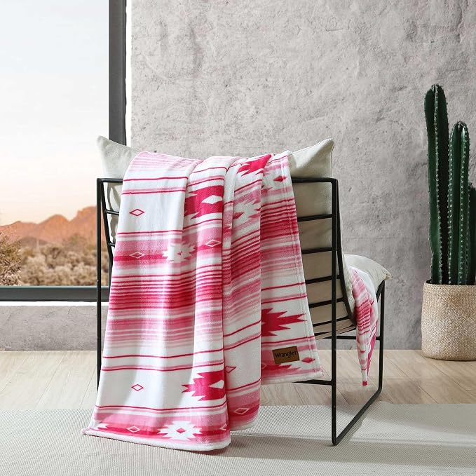 Wrangler - Blanket, Super Soft Plush Fleece Bedding, Yellowstone Inspired Throw Blanket for Couch or Bed (Coyote Sands Pink, 50" x 60")