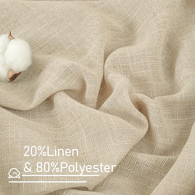LAMIT 60 Inch Semi Sheer Linen Curtains - Image 2