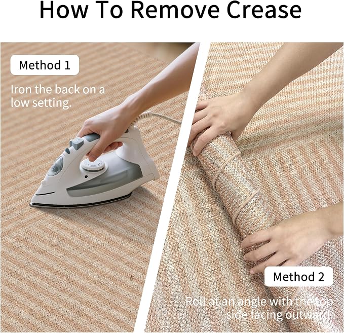 Non-Slip Jute Rug for Entryway: 2.5x8 Outdoor Mat - Beige Stripes | Safe Walking for Family All Day and Help with Cutting Slip Falls by 70%