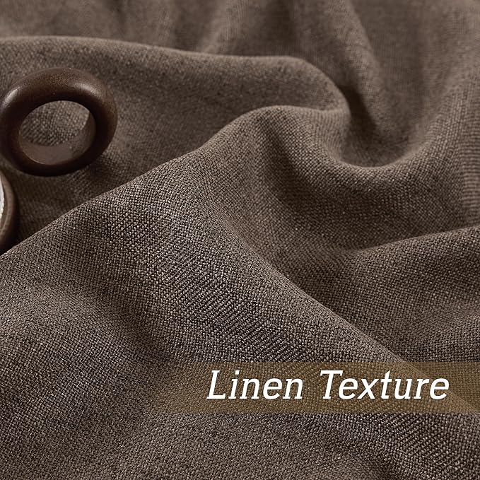 RYB HOME Natural Linen Sheer Curtains 108 inches Long - Image 4