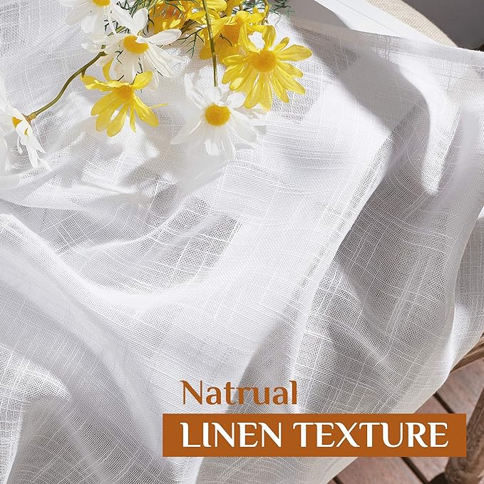 NICETOWN White Sheer Curtains 54 inch Length - Image 5