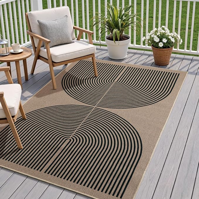 EDIMENS 3x5 Outdoor Rugs Easy Jute Porch Patio Rug Front Door Mat Entryway | Washable Non-Slip Geometric Rugs for Entryway Indoor Outdoor Farmhouse Rug Modern Carpet Area Rug for Living Room Kitchen