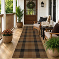 JTJ Easy Jute Outdoor Runner Rug 2x6, Buffalo Plaid Washable Kitchen Runner Rug, Indoor Outdoor Farmhouse Non Slip Rug for Patio, Porch, Entryway and Living Room