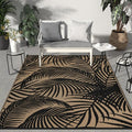 GENIMO Outdoor Rug, Waterproof Plastic Rugs for Patio, 8'x10' Black | Outside Larger Leaf Carpet Mat for Porch Decor, Deck, Balcony, Camping, RV, Backyard, Picnic, Beach, Reversible, Foldable