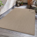 Adiva Rugs Outdoor Indoor Area Rug, Weather Resistant, Easy to Clean, Stain Resistant Floor Mat for Dining Room, Backyard, Deck, Patio (Natural Beige, 10' x 14')