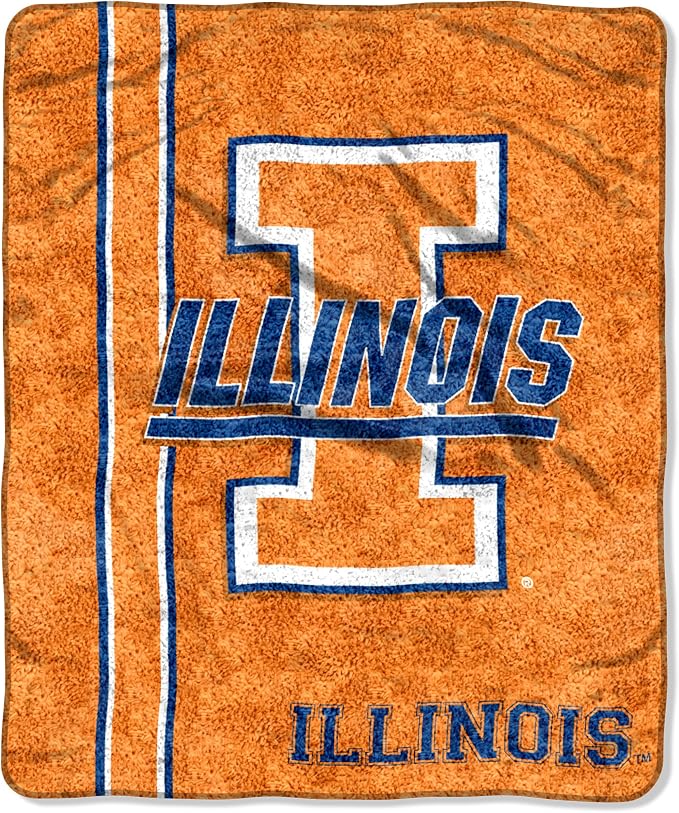 Officially Licensed NCAA Jersey Sherpa on Sherpa Throw Blanket, 50" x 60", Multi Color