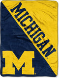Northwest NCAA Michigan Wolverines Micro Raschel Throw Blanket, 46 x 60 Inches, Halftone Design, Soft and Cozy Fan Blanket