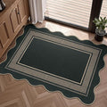 Easy Jute Outdoor Mats for Front Door, 2x3 Small Washable Kitchen Rugs, Farmhouse Black Throw Rug Non Slip Indoor Outdoor Carpet for Porch Entryway Foyer