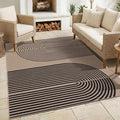 GarveeHome Modern Rainbow Easy Jute Rug 5x7, Washable Area Rugs for Living Room Farmhouse Dining Room, Contemporary Natural Non Slip Non Shedding Floor Carpet for Office RV Patio