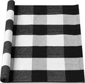 uxcell Buffalo Check Rug,Plaid Outdoor Rug,Layered Door Mat,Cotton Gingham Rugs,Floor Mat for Front Porch/Runner/Bedroom/Kitchen/Farmhouse 43"x28" Black & White