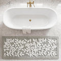 Madison Park Serene Tufted Bath Rug Cotton Absorbent, 24 x 60, Grey | Quick Dry, Soft Pile, Machine Washable, Floral Pattern, Plush, OEKO-TEX Certified