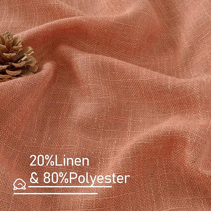 LAMIT Light Filtering Linen Curtains 54 inches Long - Image 3