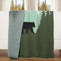 Carstens, Inc. Luxury Soft Stretchy Reversible Plush Throw Blanket, Large 50" x 60", Smoky Mountain Bear