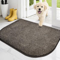 PURRUGS Dirt Trapping Door Mat Half Round 24" x 35.5", Non-Slip Machine Washable Entry Rug, Entrance Mat, Indoor Front Door Mat, Super Absorbent Entryway Rug for Muddy Shoes & Paws, Heathered Brown