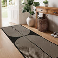Washable Rainbow Easy Jute Runner Rug, 2x8 Outdoor Indoor Patio Modern Geometric Contemporary Area Rugs, Low Pile Lightweight Non Slip Neutral Long Runner Carpet for Hallway Kitchen 8ft Entryway Porch