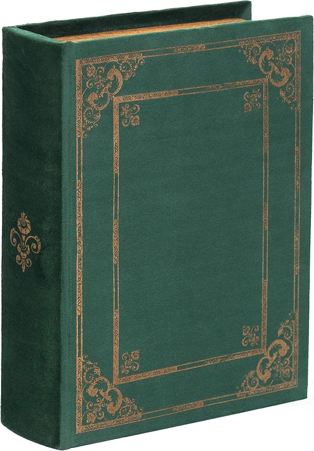 Vintiquewise Decorative Vintage Book Shaped Trinket Storage Box- Green