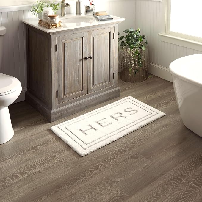 Mohawk Home Hers Casual Novelty; Solid Ivory 1' 5" X 2' Bath Mat Perfect for Bathroom