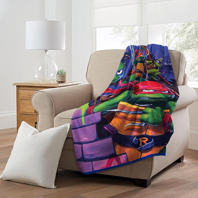 Northwest Teenage Mutant Ninja Turtles Micro Raschel Throw Blanket, 46" x 60", Mayhem Rules